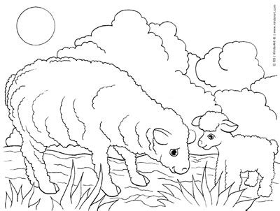 You can give the pictures to color from the lower level of difficultly and detail to the higher as their skills are increasing. Sheep and Lamb - Free Farm Animals Coloring Pages to Print ...