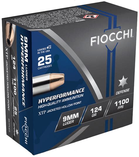 Fiocchi Hyperformance Defense 9mm 124gr Xtp Jhp 25 Rounds Saint