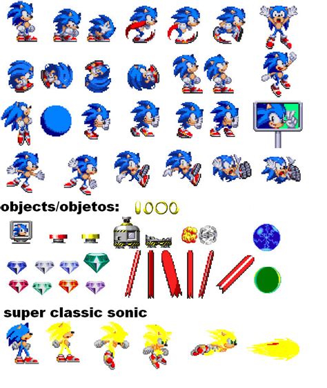 Classic Sonic Sprites V4 By Darkleo8 On Deviantart