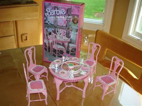Barbie Sweet Roses Dining Table And Chairs Set By Mattel 1984 I Bought This Set On E Bay