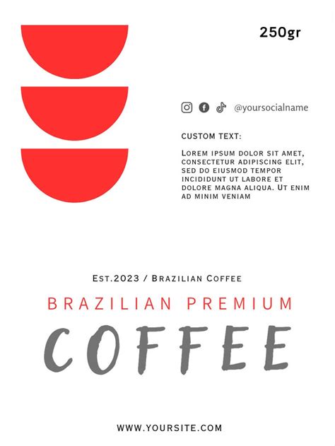 Customizable Coffee Bag Label Template Editable Canva Design Etsy