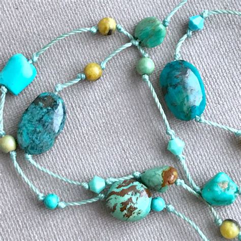 Natural Turquoise Stone Necklace Etsy Sweden