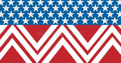 Composition Of White Stars On Blue And Zigzag Red And White Stripes Of