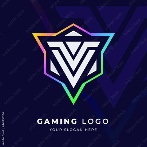 Initial V Logo Design With Strong Shape Logo For Game Esport Initial