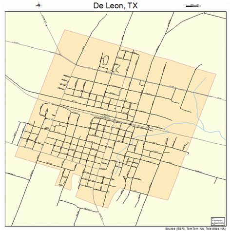 De Leon Texas Street Map
