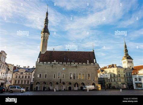 The Tallinn Town Hall Tallinna Raekoda A Historical Building In The