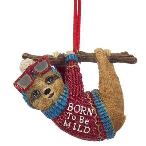 Born To Be Wild Cool Sloth Ornament Winterwood Gift Christmas Shoppes