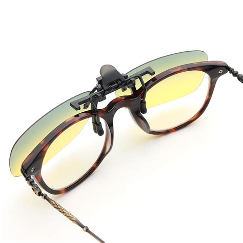 unisex day night vision polarized uv400 sunglasses clip on anti glare driving ebay
