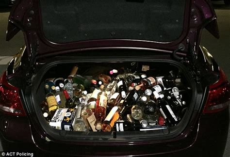 Canberra car boot packed with Bolt Bar's bottles of booze after five