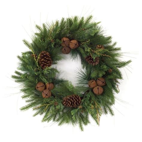 Rustic Pine Christmas Wreath With Bells And Cones From Kirklands