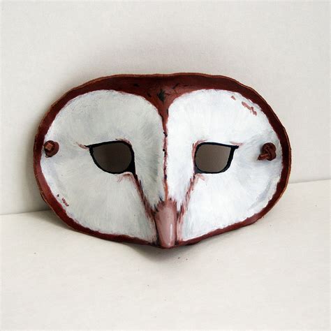 Leather Barn Owl Mask Costume Play Masquerade Woodlands Etsy Owl
