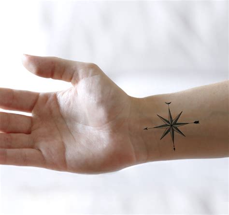 Compass Temporary Tattoo Set Of 2 Prints Seas And Oceans