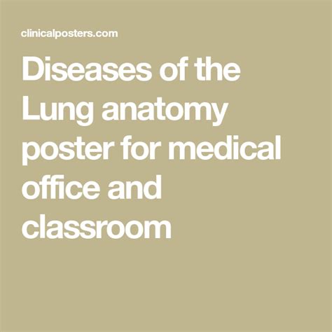 Diseases Of The Lung Anatomy Poster For Medical Office And Classroom