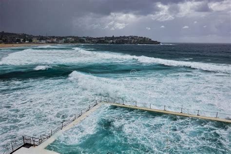 Pacific Ocean Storm Waves Bondi Beach Australia Stock Photo Image