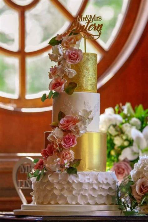 kent wedding cake gold wedding cake at bradbourne house bluebell kitchen