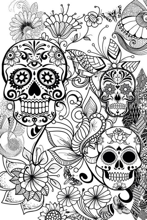 You'll find both simple and advanced mandala coloring pages here as well as a section of recently added ones. Pin by Barbara on coloring skull | Pinterest