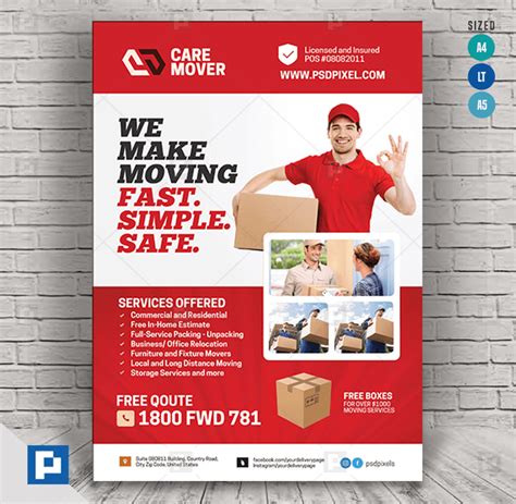 Moving Services Promotional Flyer - PSDPixel