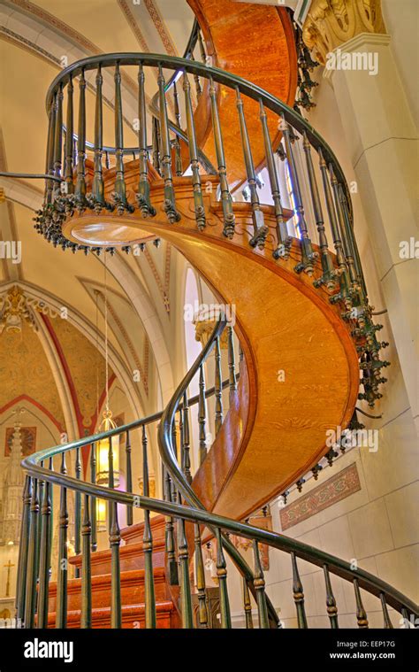 Spiral Staircase Loretto Chapel Santa Fe New Mexico Usa Stock Photo