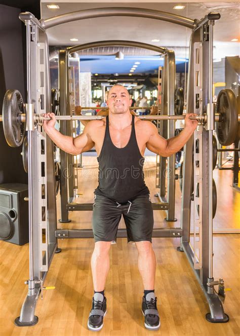 Bodybuilder At Gym Stock Image Image Of Squats Building 57200801