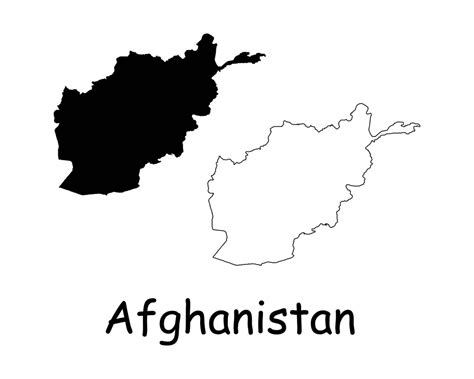 Afghanistan Map Black And White Afghan Map Solid Afghanistan Map