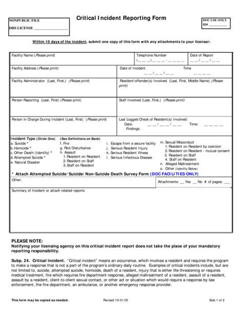 Minnesota Critical Incident Reporting Form Fill Out Sign Online And