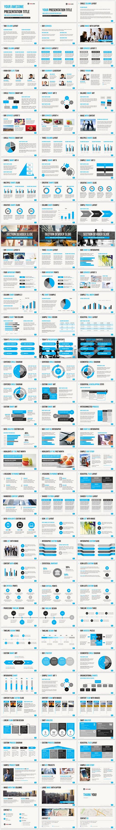 Ultimate Professional Business Powerpoint Template 1650 Clean Slides