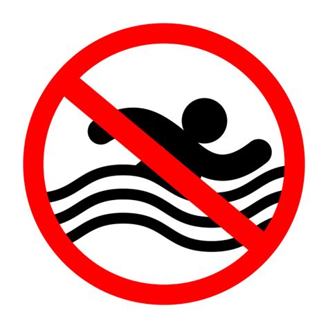 No Swimming Sign On Wite Background Vectors Graphic Art Designs In