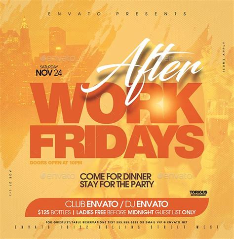After Work Party Flyer Template Flyer Template Club Flyers Flyer