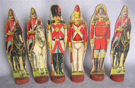 6 Antique Victorian Era Wood Soldier Toys By Neatcurios On Etsy