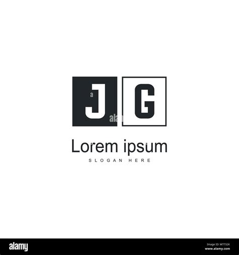 Initial Jg Logo Template With Modern Frame Minimalist Jg Letter Logo