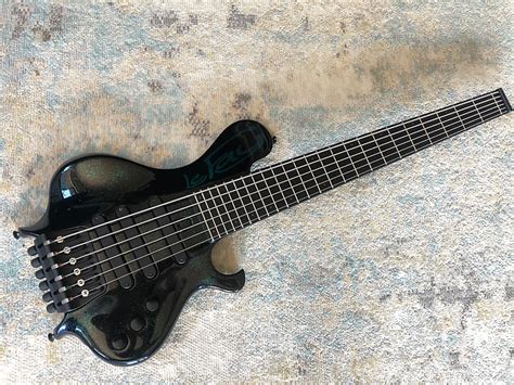 Lefay Pangton 6 String Bass Guitar Headless Translucent Black Reverb