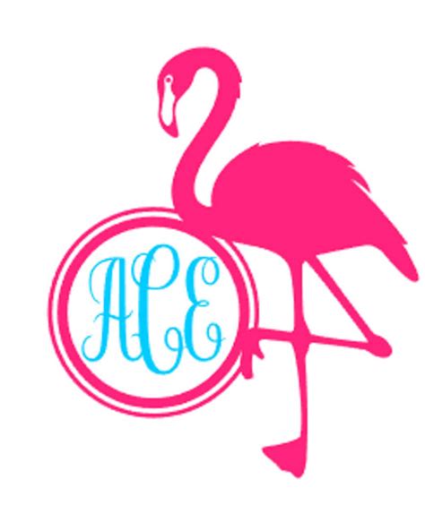 Flamingo Monogram Vinyl Decal Custom Car Decal Personalized Etsy