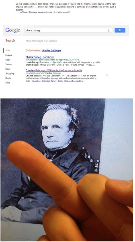 I Was Thinking About That Famous Charles Babbage Quote Today Geek