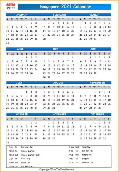 Printable chinese lunar calendar 2020 pdf/page/2 free printable 2020 calendar with holidays one page. Singapore Holidays 2021 2021 Calendar with Singapore Holidays