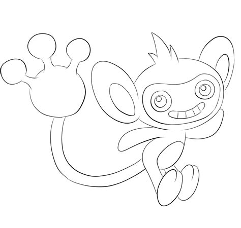 Aipom Coloring Page Colouringpages
