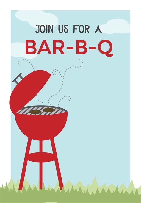 bbq cookout  printable bbq party invitation template