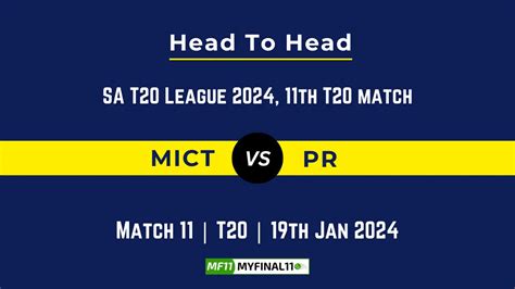 Mict Vs Pr Head To Head Player Records And Player Battle Top Batsmen And Top Bowlers Records