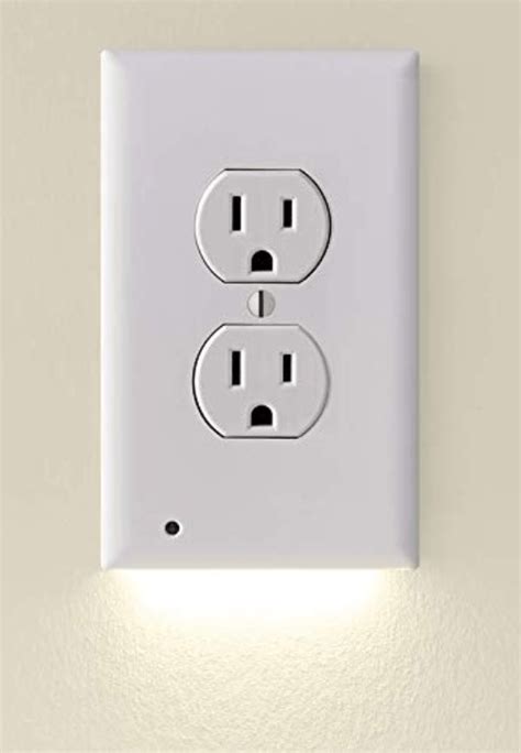 Guidelight Pure White Led Night Light Wall Outlet Snap On Cover Plate