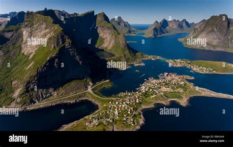 Aerial View Of The Village Of Reine On Moskenesøya The Lofoten Islands