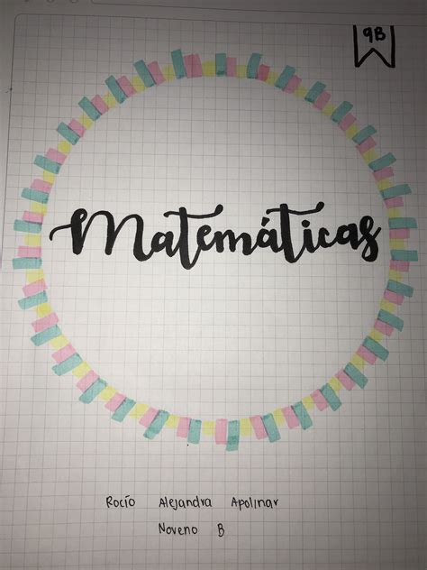 Matemáticas Portadas De Matematicas Portadas De Cuadernos Portadas