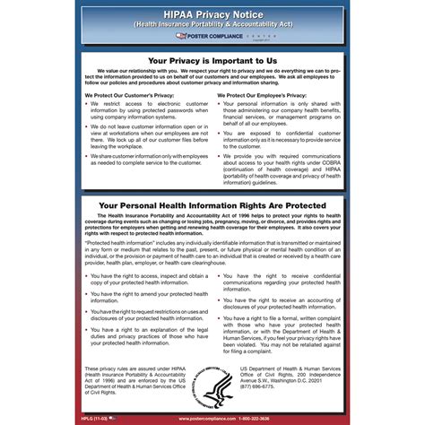 Hipaa Privacy Notice Poster Compliance Center