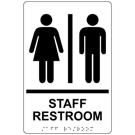Ada Staff Restroom With Symbol Braille Sign Rre 14833blkonwht