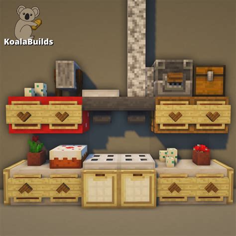 Minecraft: Cozy, cute kitchen design made by KoalaBuilds | Minecraft