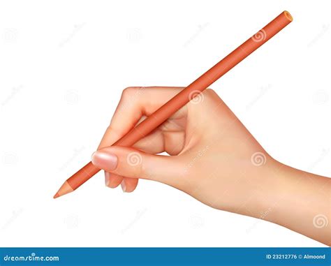 Hand With Pen Writing On Paper Vector Stock Vector Illustration Of