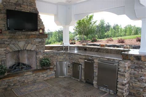 Outdoor Kitchen And Fireplace