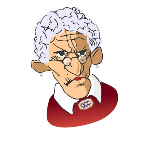 Vector Illustration Of Grumpy Old Woman Free Svg