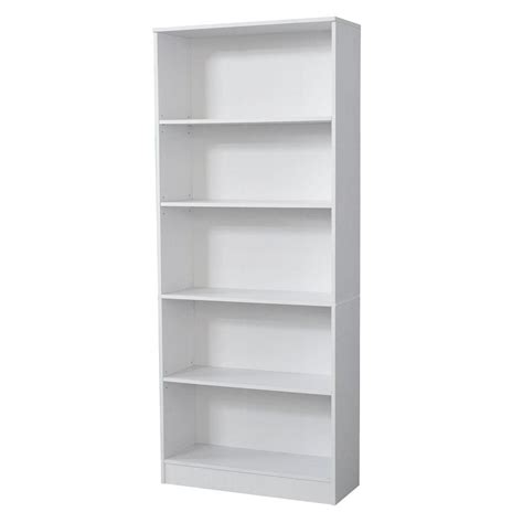 Hampton Bay 5 Shelf Standard Bookcase In White Thd900041aof The