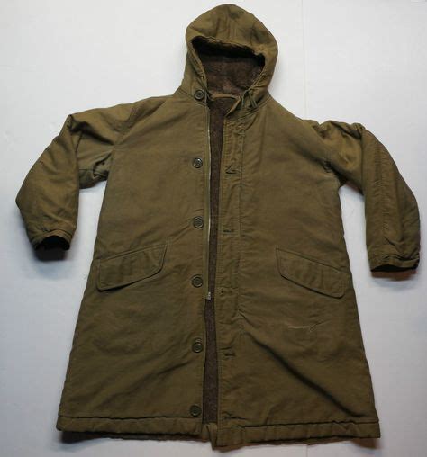 Vintage Us Navy Wwii Deck Jacket Long Parka Alpaca Fur Usn Size 42