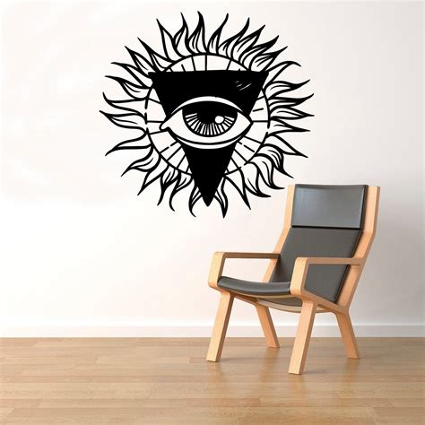 All Seeing Eye Wall Decal Illuminati Sign Vinyl Sticker Etsy