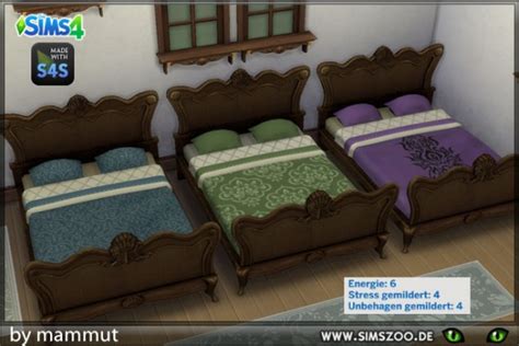 Blackys Sims 4 Zoo Double Bed Goth By Mammut • Sims 4 Downloads